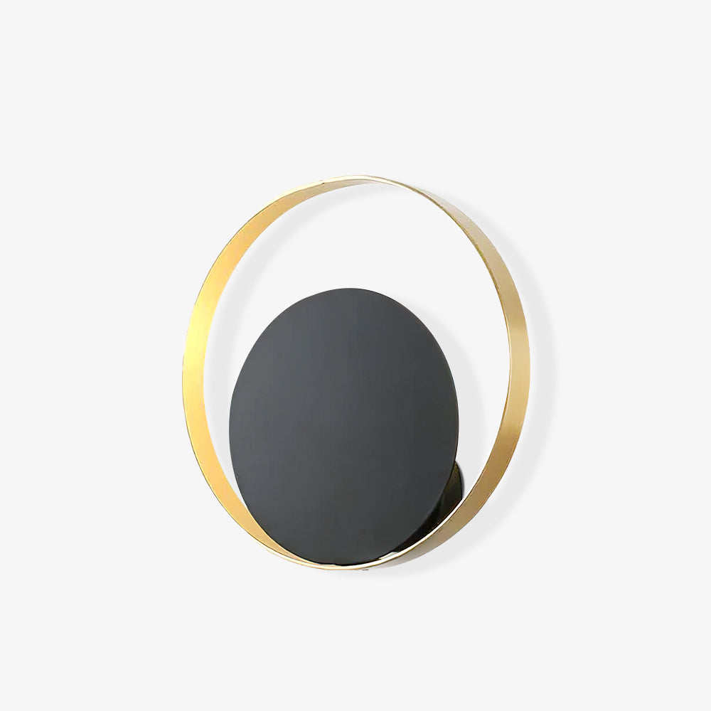 AURO Sirkel | Warm Circular Black & Gold Wall Lamp
