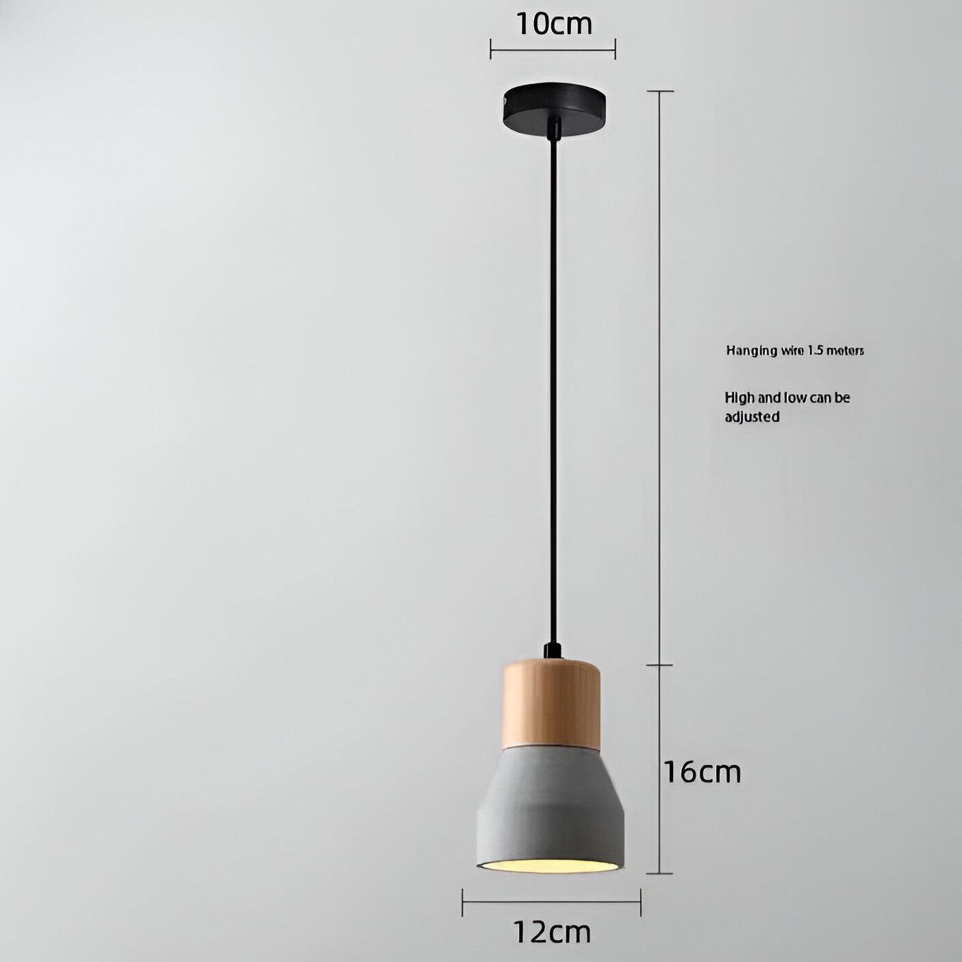 AURO Betoni | Concrete & Wood Pendant Light