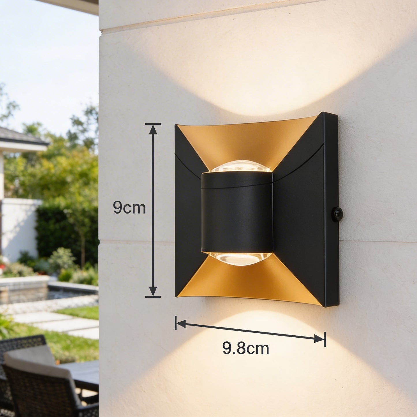 AURO Lys | Geometric Up-Down Outdoor Wall Light