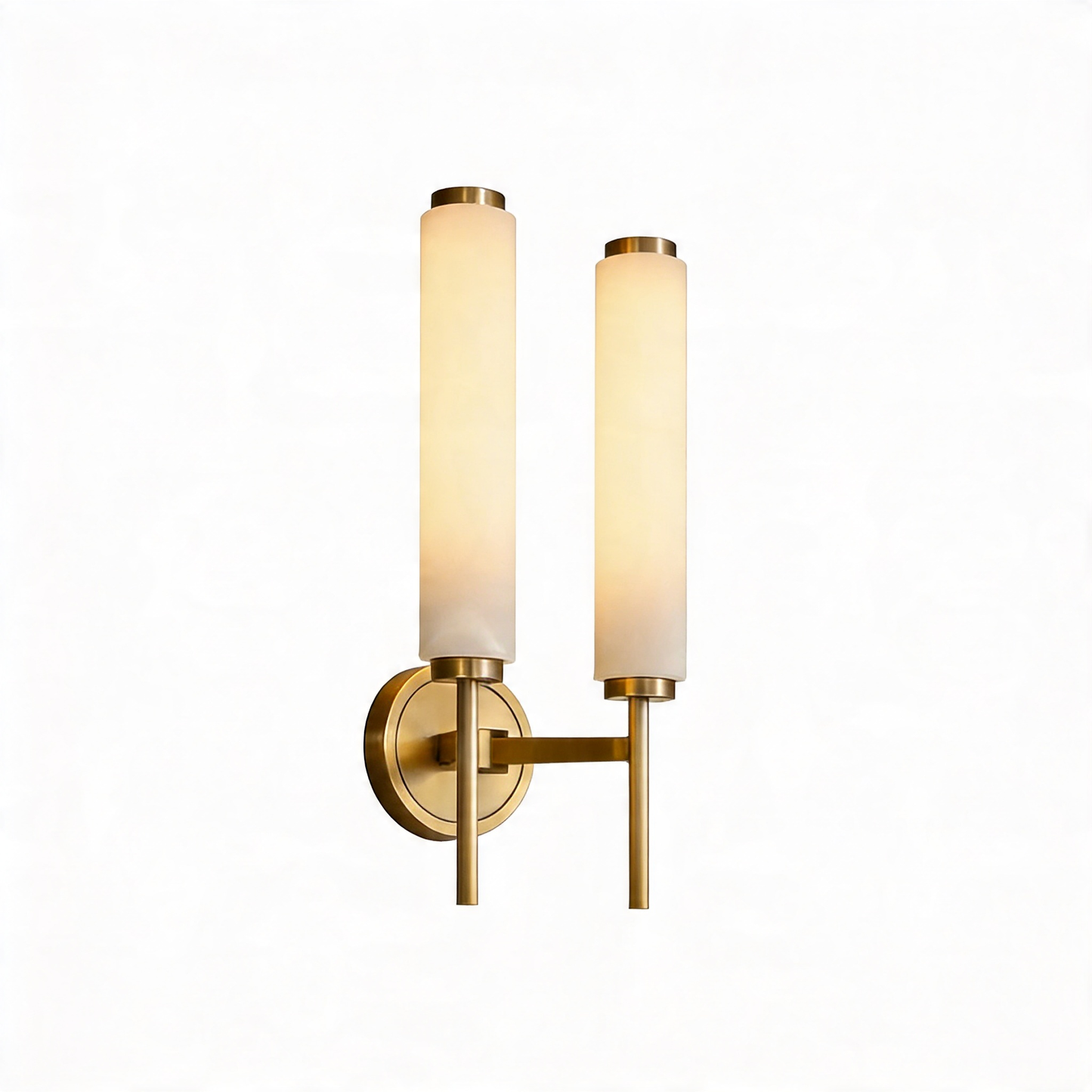 AURO Eld | Natural Alabaster Brass Tube Wall Sconce