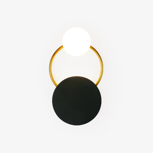 AURO Kreds | Warm Circular Black & Gold Wall Lamp