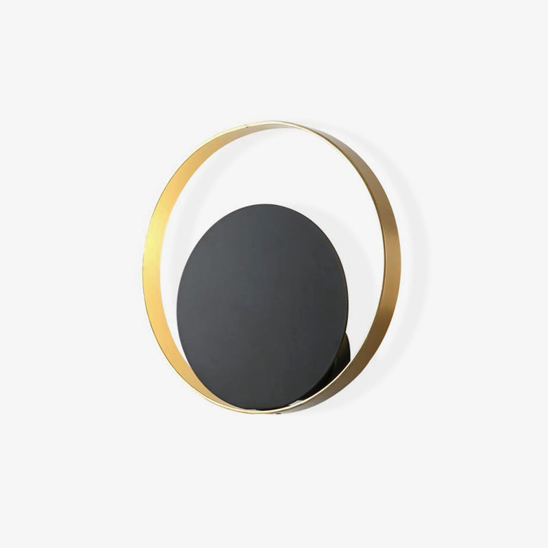 AURO Sirkel | Warm Circular Black & Gold Wall Lamp
