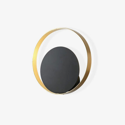 AURO Sirkel | Warm Circular Black & Gold Wall Lamp