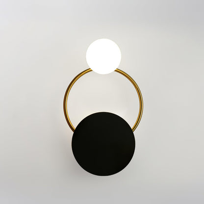 AURO Kreds | Warm Circular Black & Gold Wall Lamp