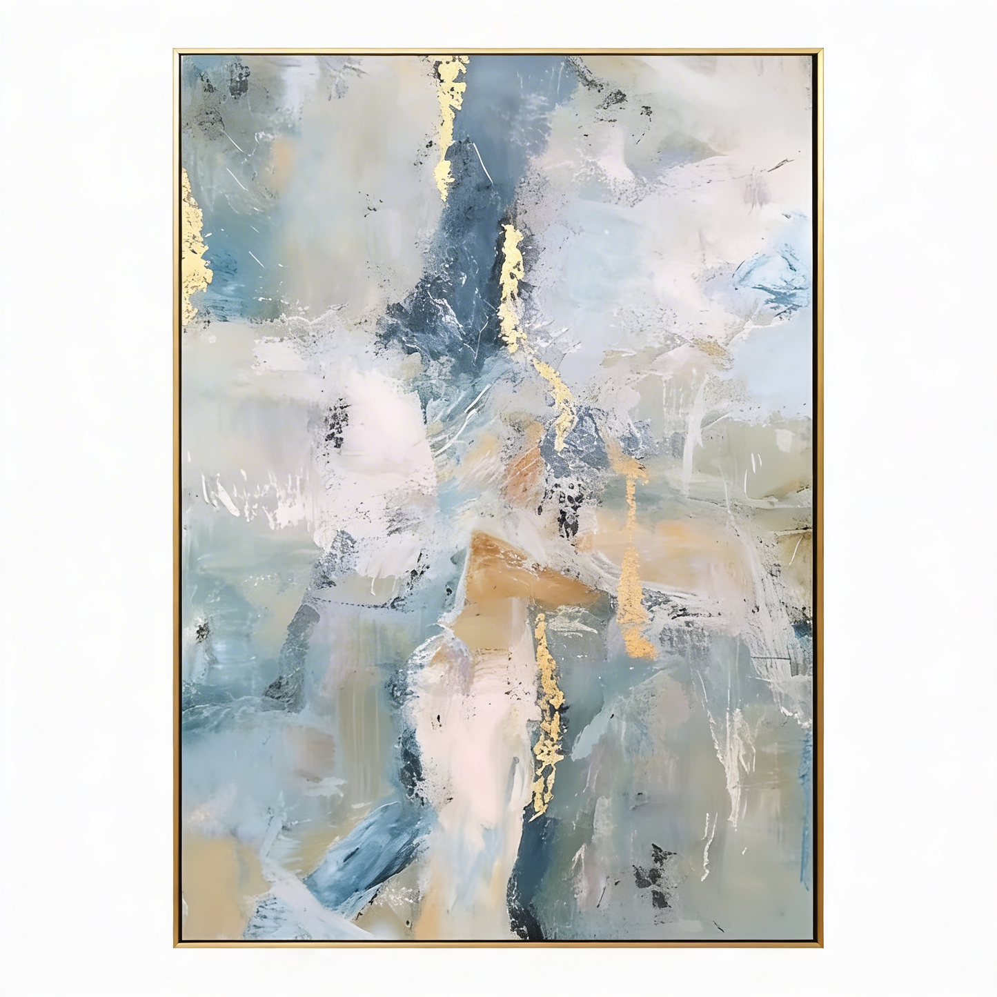 AURO Blad | Abstract Gold Leaf Hand-Painted Canvas Art