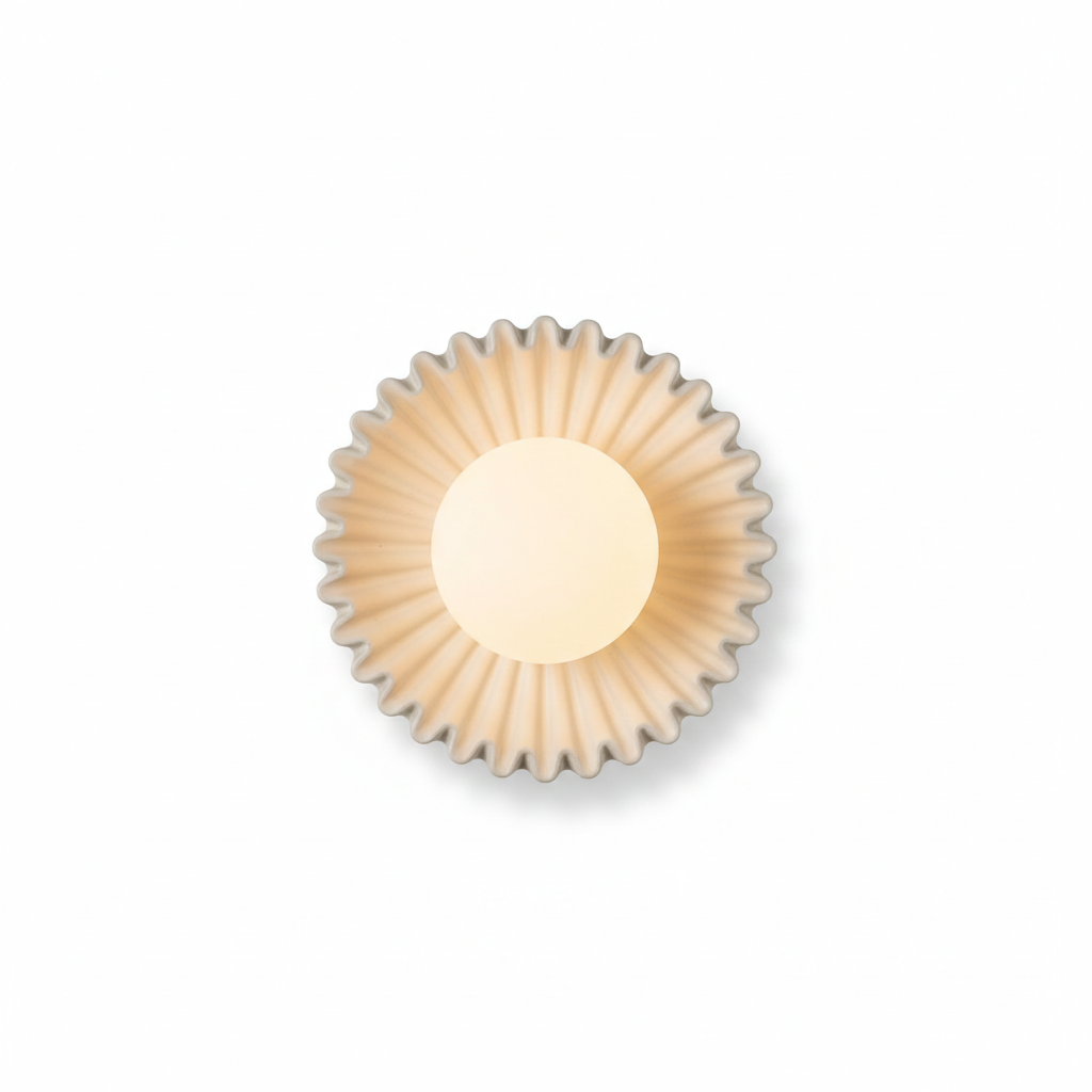 AURO Skål | Sculptural Marble Sunburst Wall Lamp