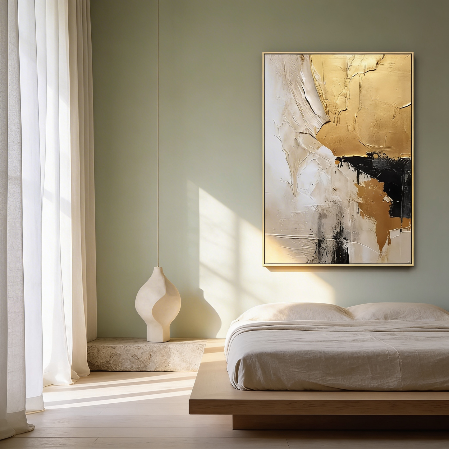 AURO Gildr | Gold Textured Abstract Hand-Painted Canvas Art