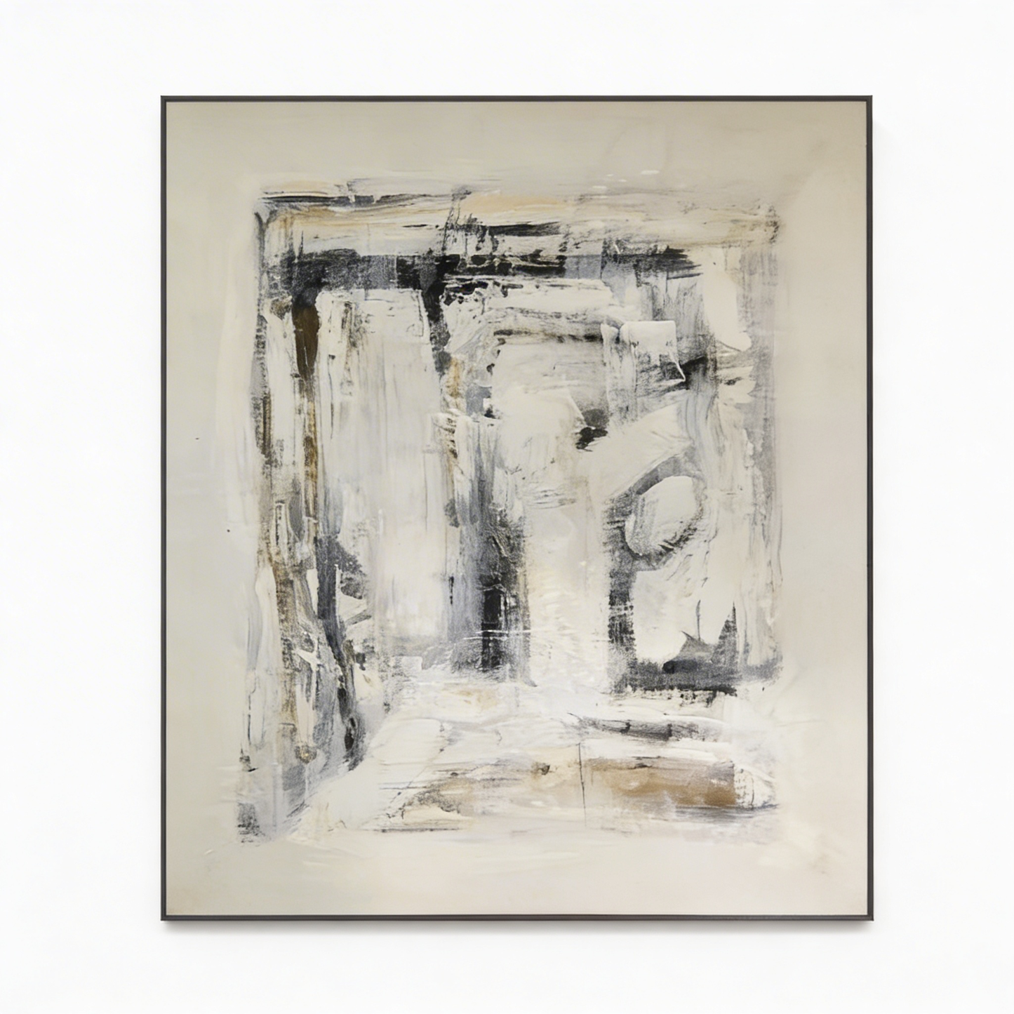 AURO Lilyene | Gestural Black & White Abstract Oil Painting