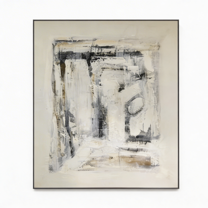 AURO Lilyene | Gestural Black & White Abstract Oil Painting