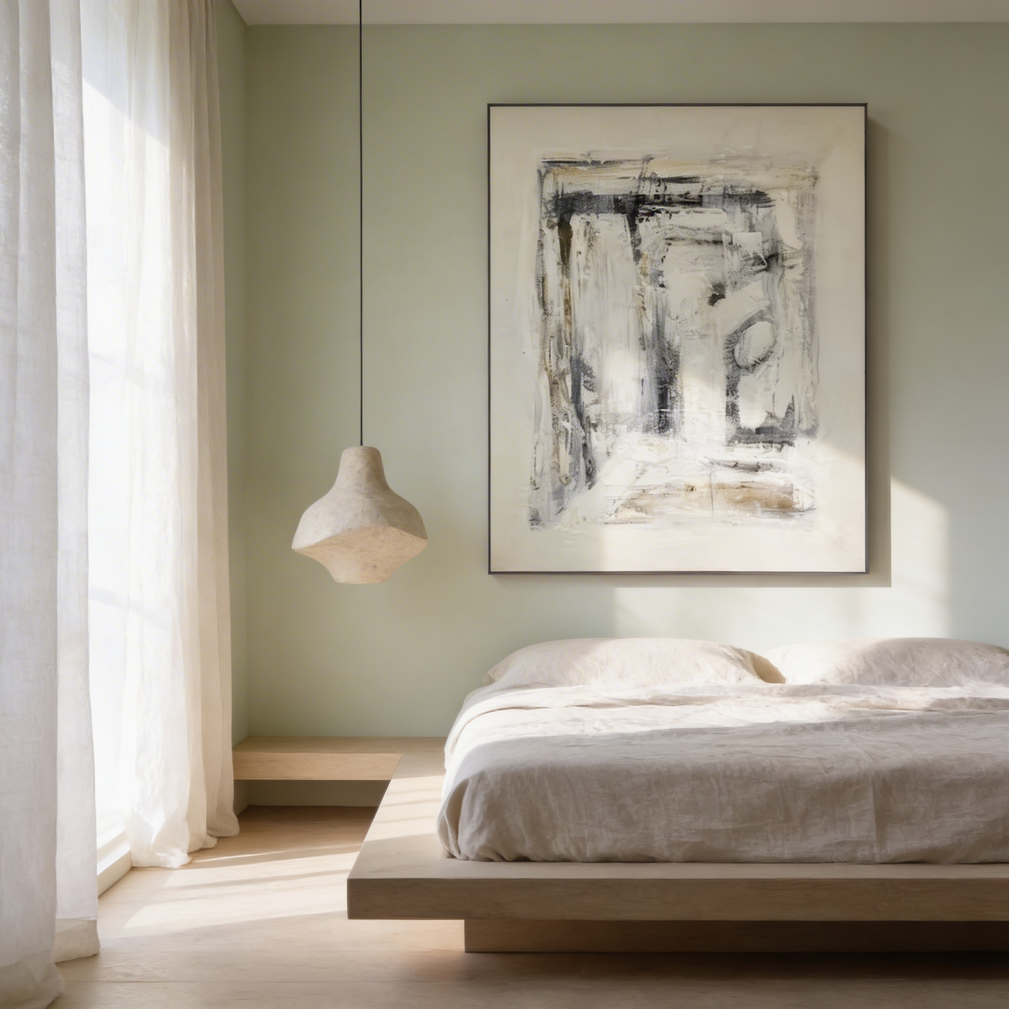 AURO Lilyene | Gestural Black & White Abstract Oil Painting
