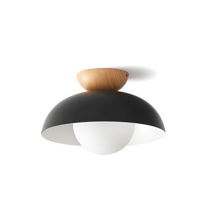 AURO Kupoli | Iron Dome & Wood Ceiling Light