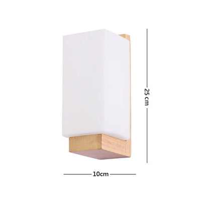 AURO Bjórr | Solid Oak Glass Wall Sconce