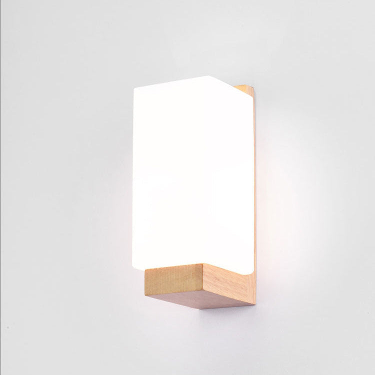 AURO Bjórr | Solid Oak Glass Wall Sconce