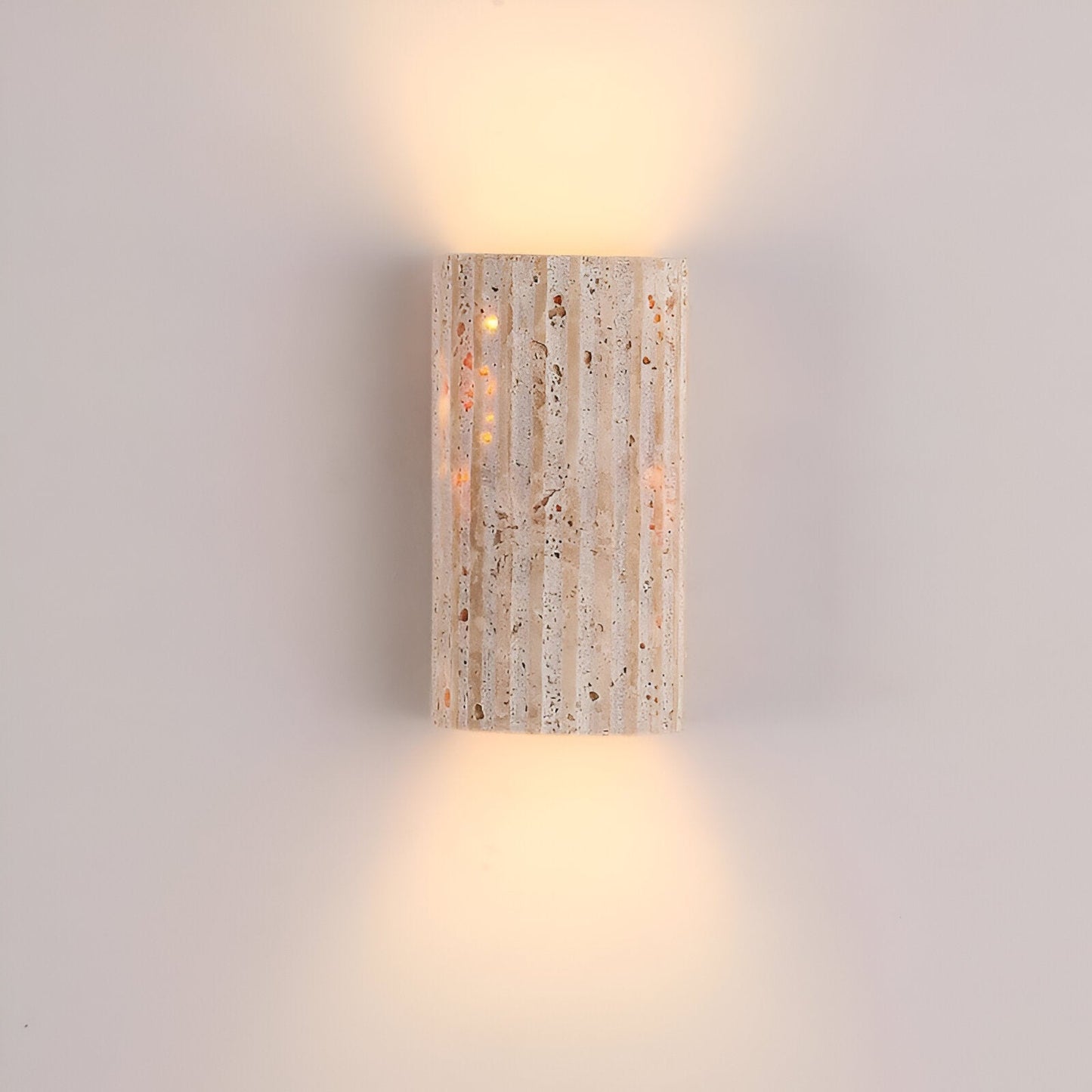 AURO Kiro | Natural Travertine Cylinder Wall Lamp