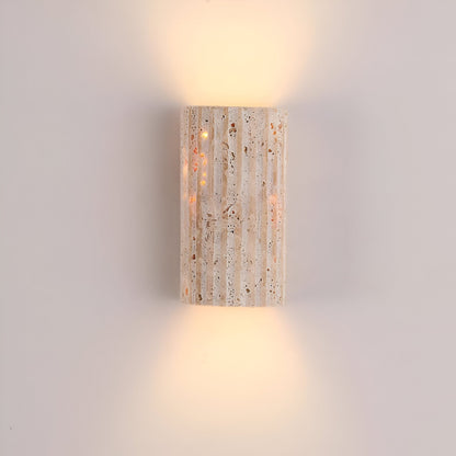 AURO Kiro | Natural Travertine Cylinder Wall Lamp