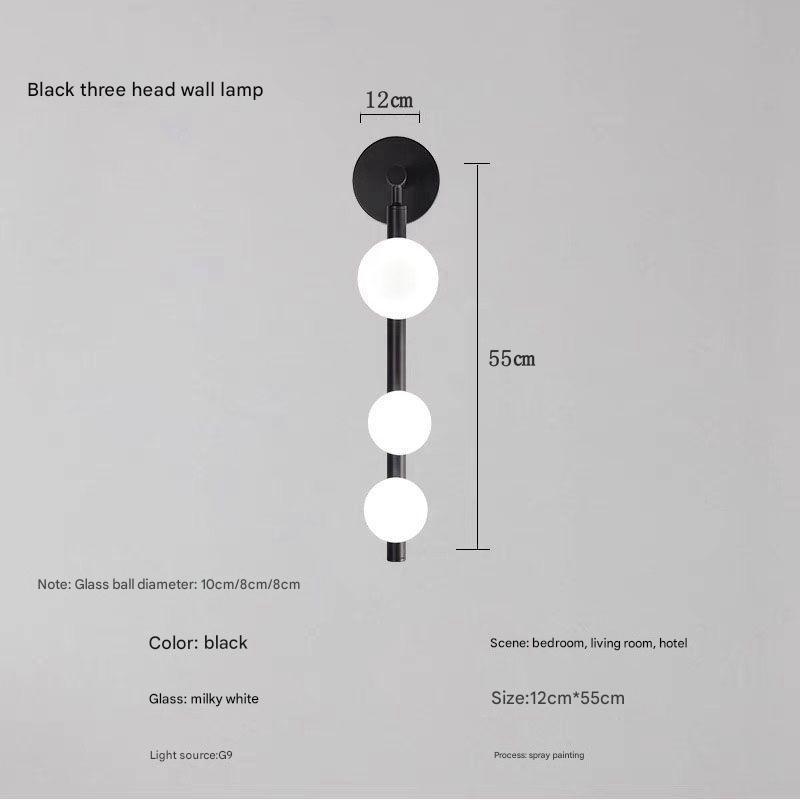 AURO Tryne | Sculptural 3-Globe Glass Wall Lamp