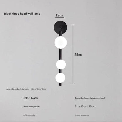 AURO Tryne | Sculptural 3-Globe Glass Wall Lamp