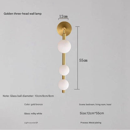 AURO Tryne | Sculptural 3-Globe Glass Wall Lamp
