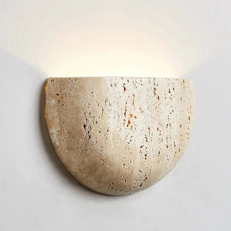 AURO Havn | Natural Travertine Cave Stone Wall Sconce