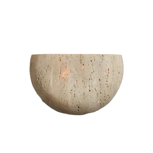 AURO Havn | Natural Travertine Cave Stone Wall Sconce