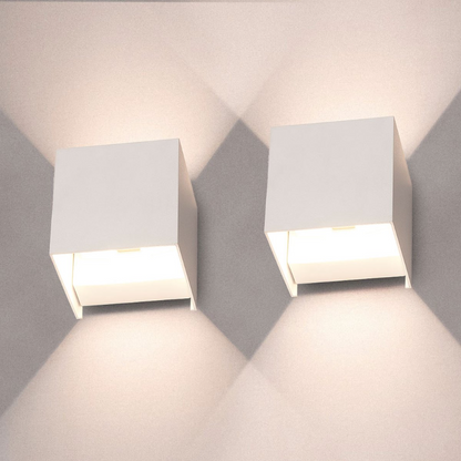AURO Bloc | Sculptural Cube Outdoor Wall Light — 1+1 Free