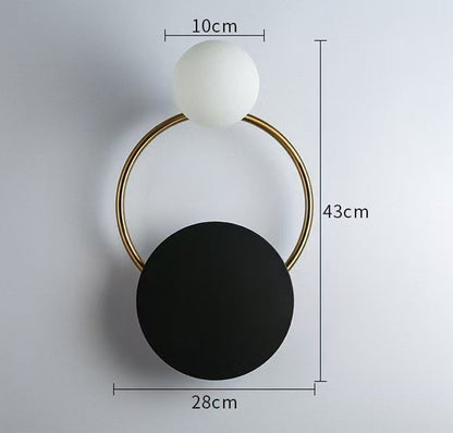 AURO Kreds | Warm Circular Black & Gold Wall Lamp