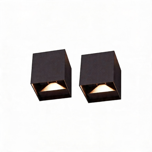 AURO Bloc | Sculptural Cube Outdoor Wall Light — 1+1 Free