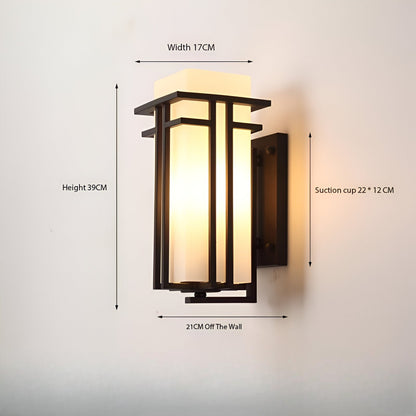 AURO Halo | Retro Industrial Glass Outdoor Wall Light