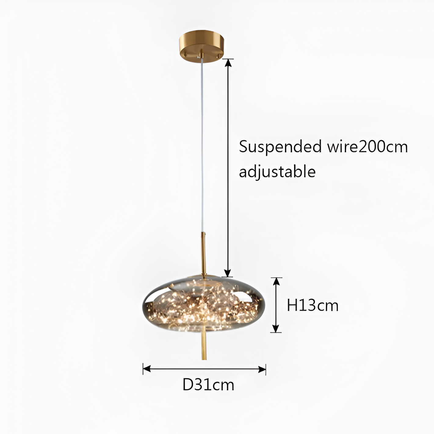 AURO Gullkule | Amber Glass Ball Pendant Light