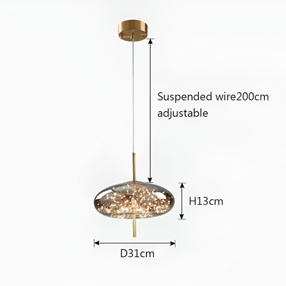AURO Gullkule | Amber Glass Ball Pendant Light