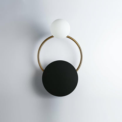 AURO Kreds | Warm Circular Black & Gold Wall Lamp