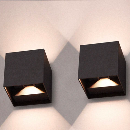 AURO Bloc | Sculptural Cube Outdoor Wall Light — 1+1 Free