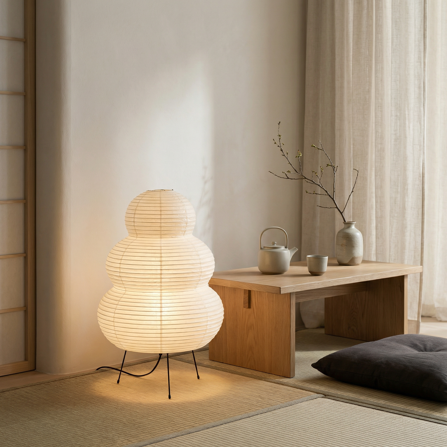 AURO Kumo | Handmade Rice Paper Gourd Lamp