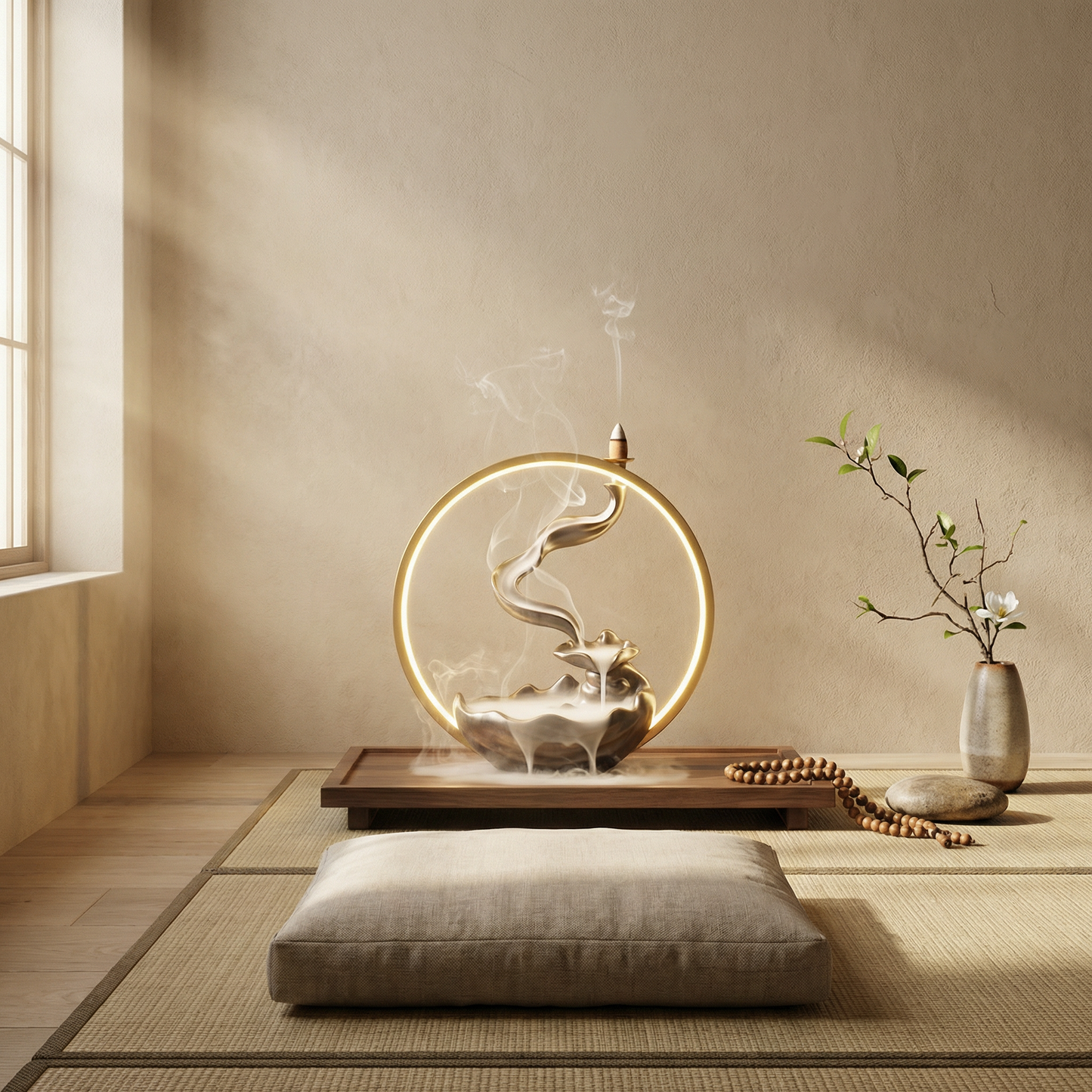 AURO Celeste | Backflow Incense Burner & Moon Lamp