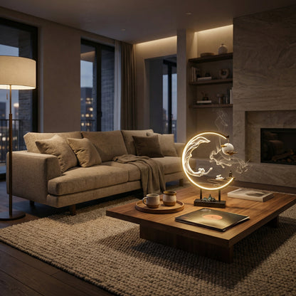 AURO Celeste | Backflow Incense Burner & Moon Lamp