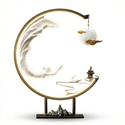AURO Celeste | Backflow Incense Burner & Moon Lamp