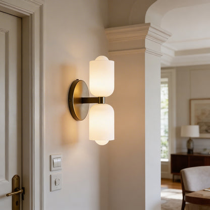 AURO Dusk | Cream Glass Double Wall Light