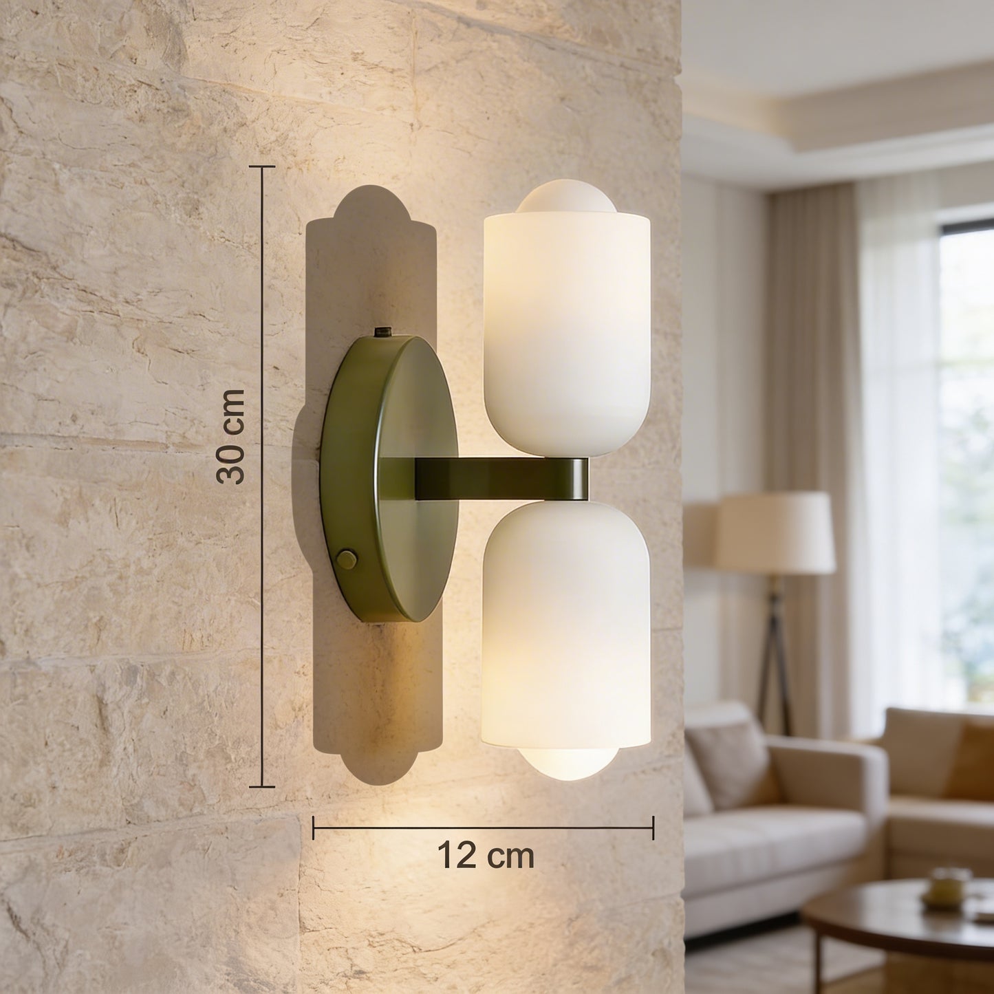 AURO Dusk | Cream Glass Double Wall Light