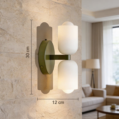 AURO Dusk | Cream Glass Double Wall Light