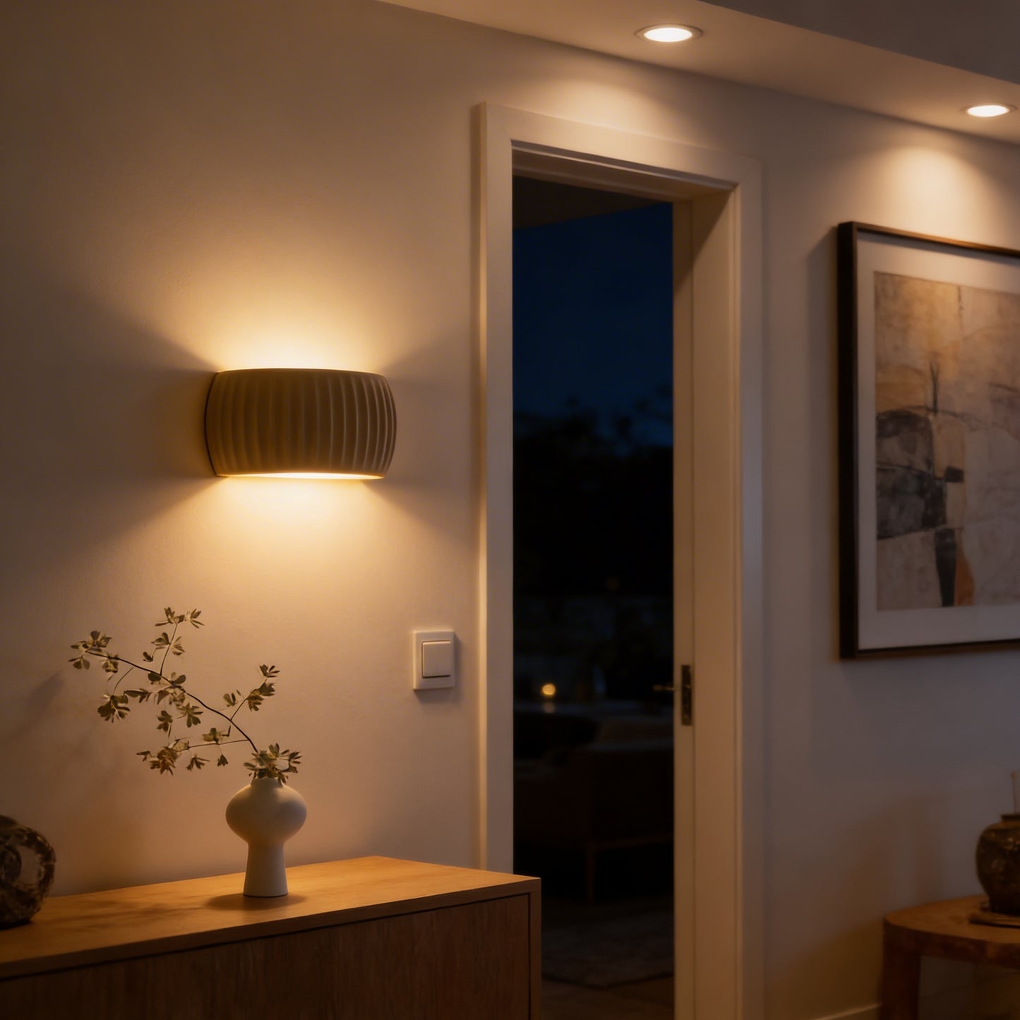 AURO Rille | Sculptural Ribbed Resin Wall Sconce