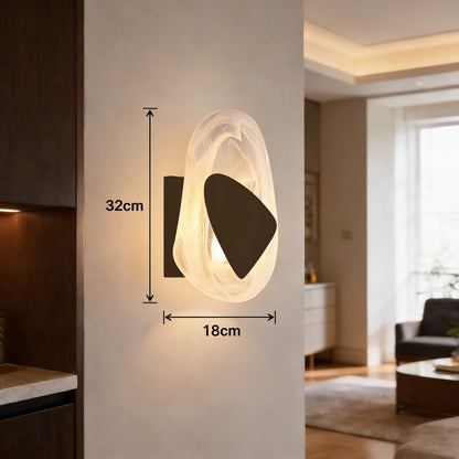 AURO Ryn | Sculptural Crystal Water Ripple Wall Sconce