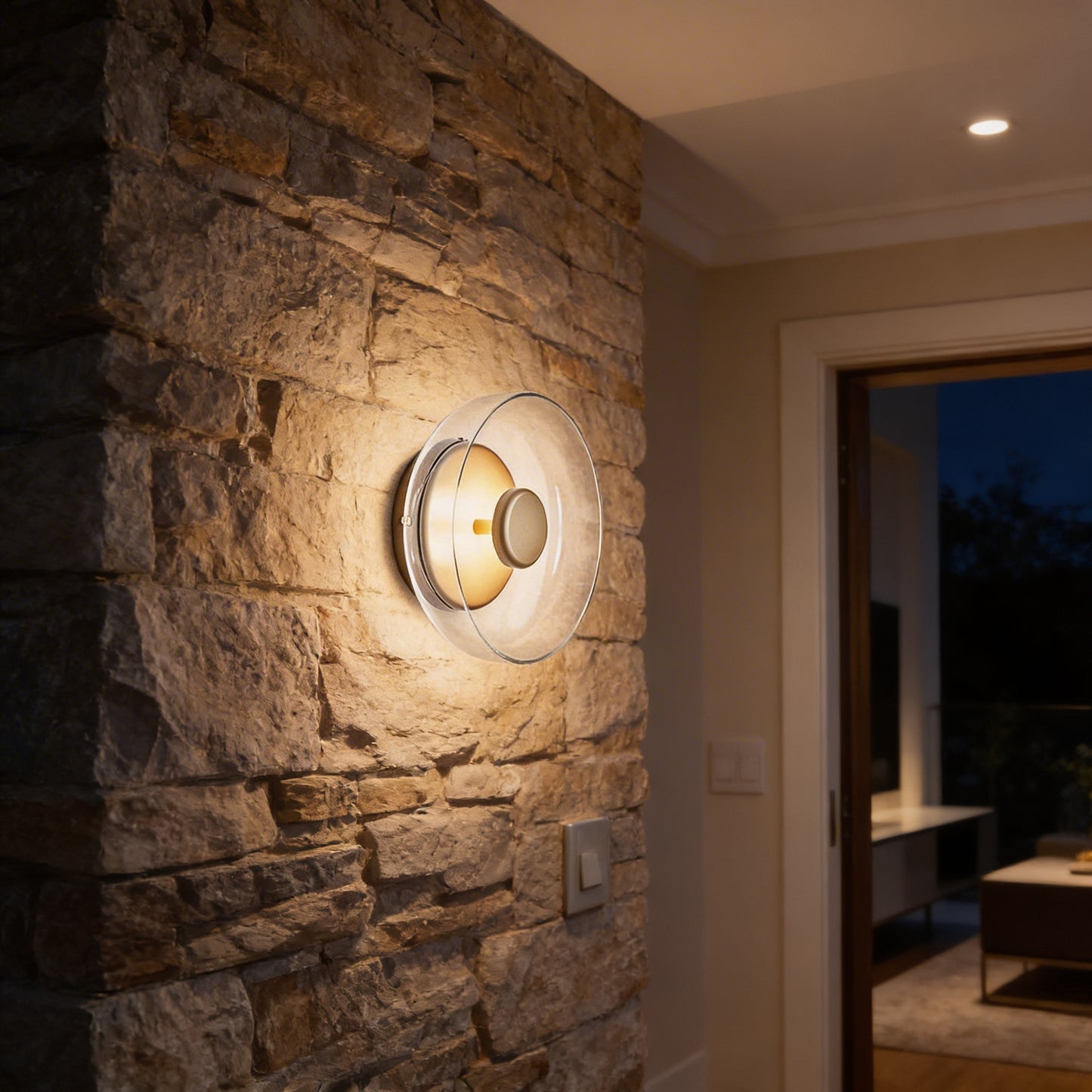 AURO Bjørn | Warm Amber Glass Wall Lamp