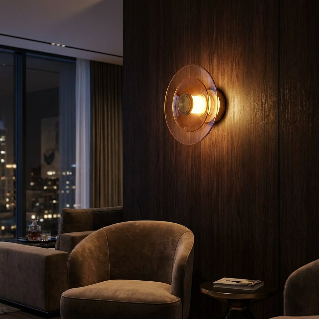 AURO Ljus | Warm Glass Disc Wall Lamp
