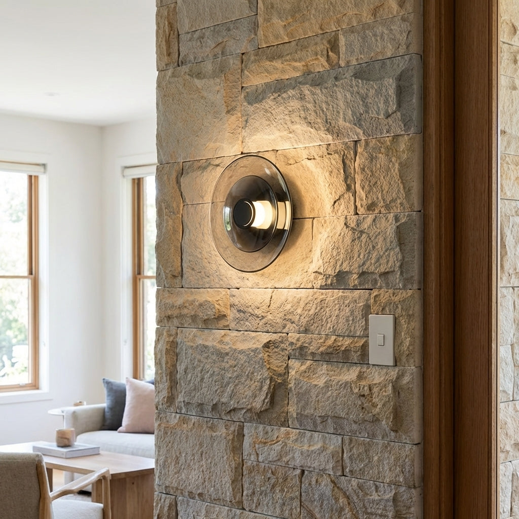 AURO Ljus | Warm Glass Disc Wall Lamp