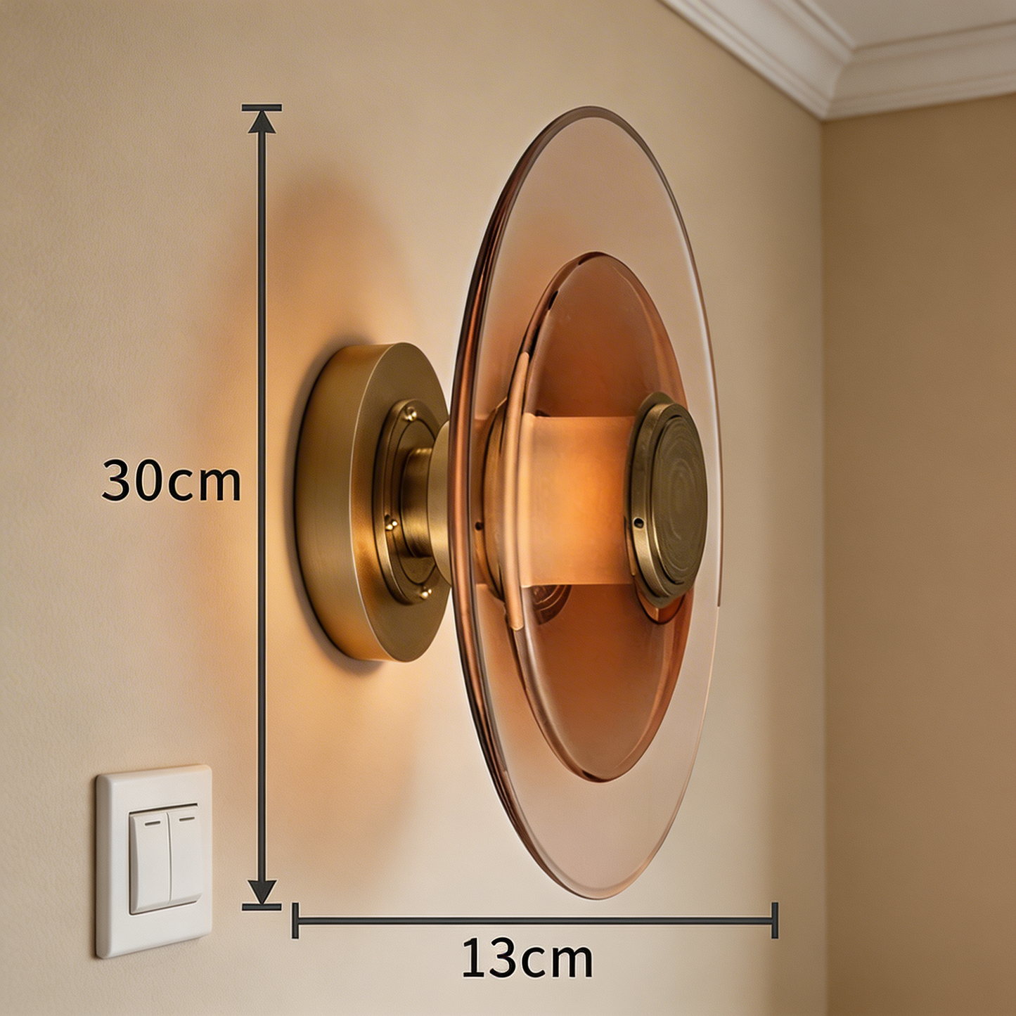 AURO Ljus | Warm Glass Disc Wall Lamp