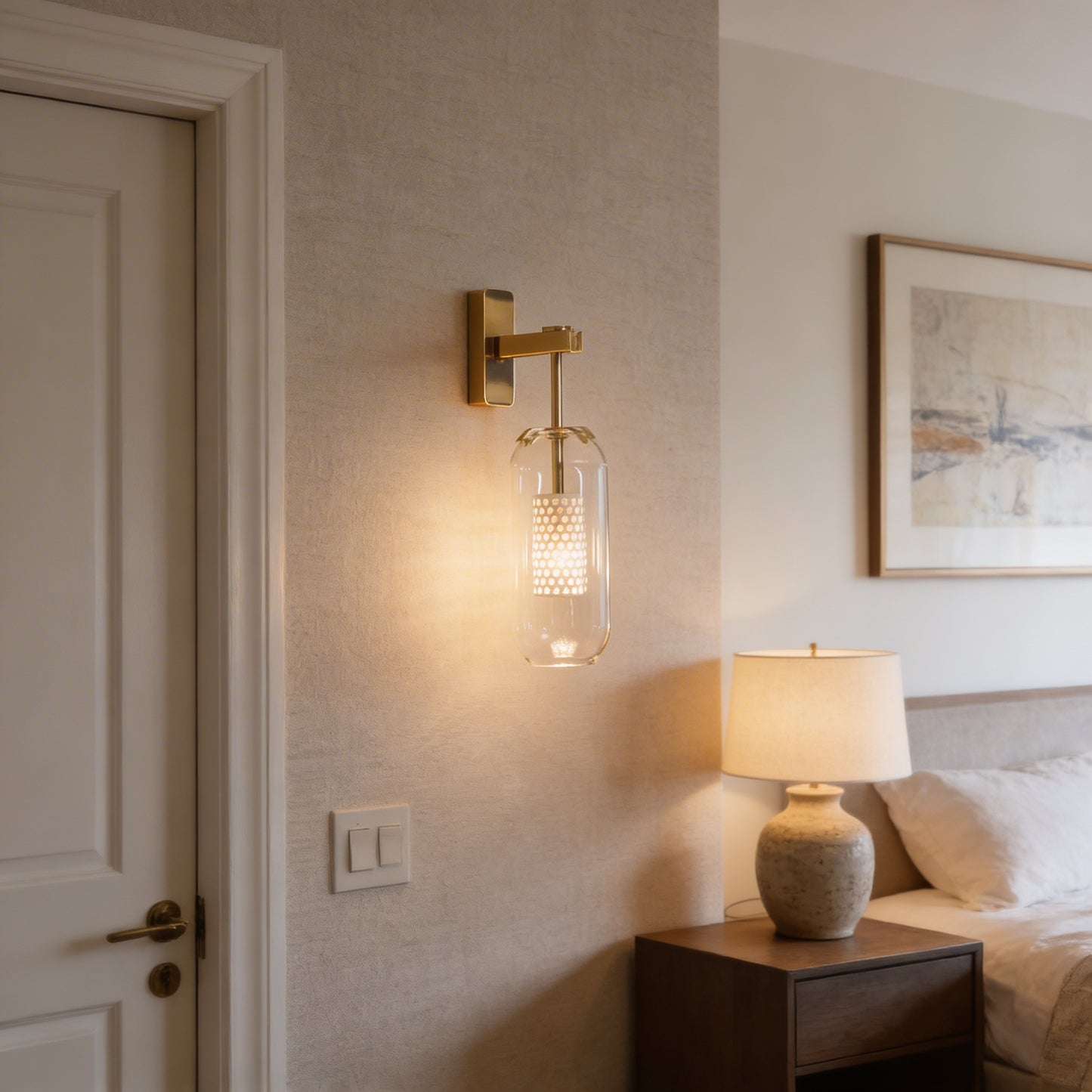 AURO Kira | Tall Glass Cylinder Wall Sconce