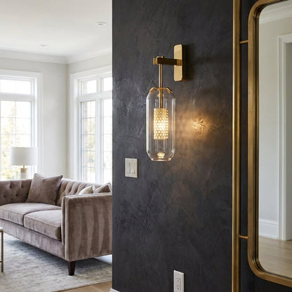 AURO Kira | Tall Glass Cylinder Wall Sconce