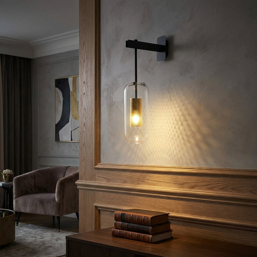 AURO Kira | Tall Glass Cylinder Wall Sconce