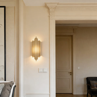 AURO Stav | Tall Gold Columnar Wall Lamp