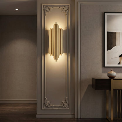 AURO Stav | Tall Gold Columnar Wall Lamp
